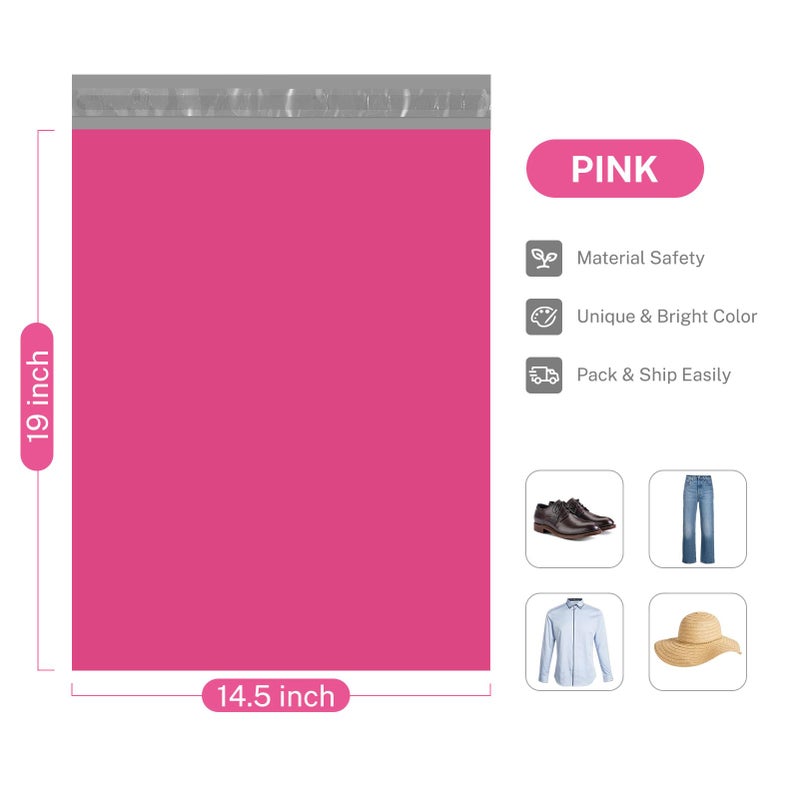 Metronic Pink Poly Mailers 14.5x19 Large Poly Mailers 100 Pack Self-Seal Shipping Bags, Packaging Bags, Shipping Envelopes, Packaging for Small Business, Boutique, Clothing - Image 4
